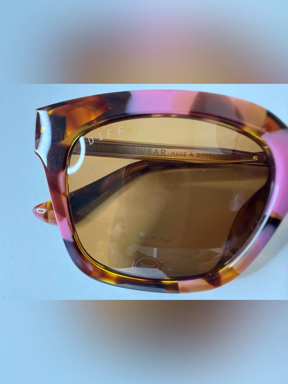 DIFF Bella XS Polarized Sunglasses Tortoise Square Cat Eye Acetate $128
